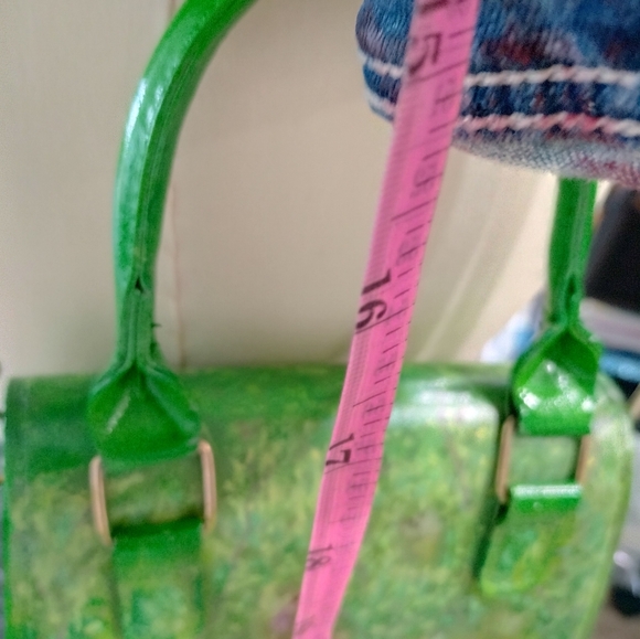 Fairy purse with flowery reveal tiny green handbag crossbody with handle 6x3x5 - Picture 13 of 14